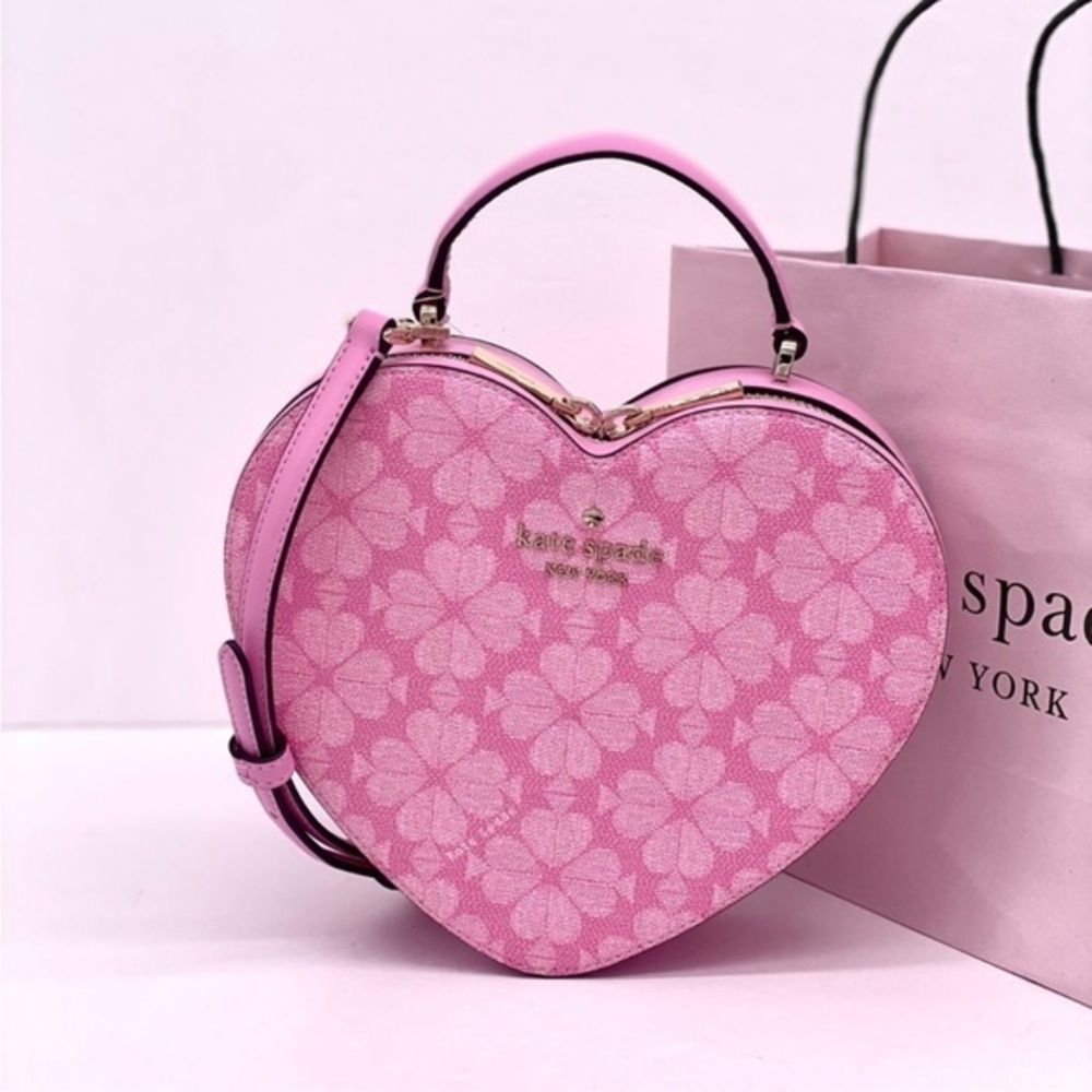 Kate Spade Love Shack Spade Flower  Heart Crossbody, Parisian Rose Color